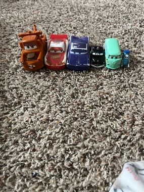 Disney Die-Cast Cars Set - Orange, Red, Purple, Black, Mint